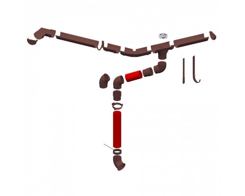 Купить Труба водосточная ПВХ Альта-Профиль Элит Коричневая 95х3000 мм - Альта-Профиль