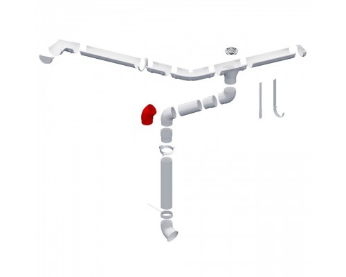 Купить Колено трубы 67 градусов ПВХ Альта-Профиль Элит Белое 95 мм - Альта-Профиль
