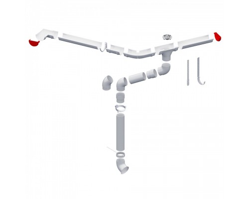 Купить Заглушка желоба ПВХ Альта-Профиль Элит Белая 125 мм - Альта-Профиль