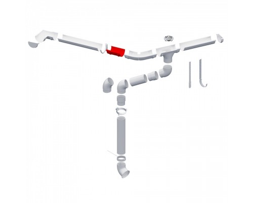 Купить Соединитель желоба ПВХ Альта-Профиль Элит Белый 125 мм - Альта-Профиль