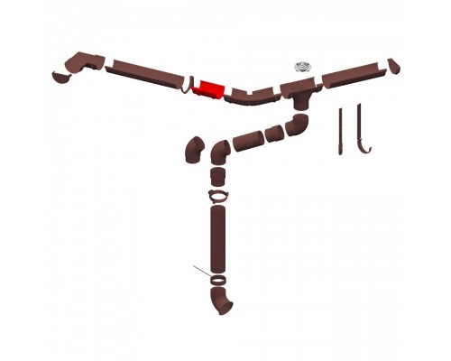 Купить Соединитель желоба ПВХ Альта-Профиль Элит Коричневый 125 мм - Альта-Профиль