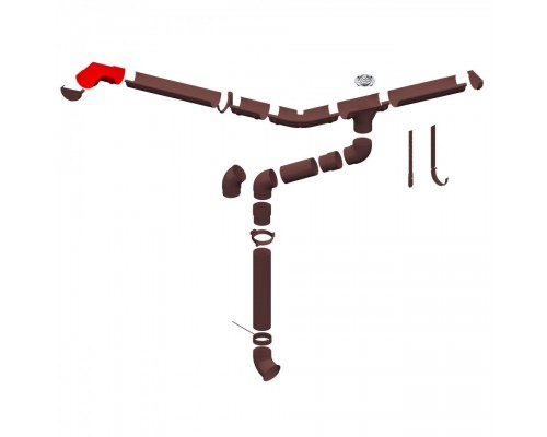 Купить Угол желоба 90 градусов Альта-Профиль Элит Коричневый 125мм - Альта-Профиль