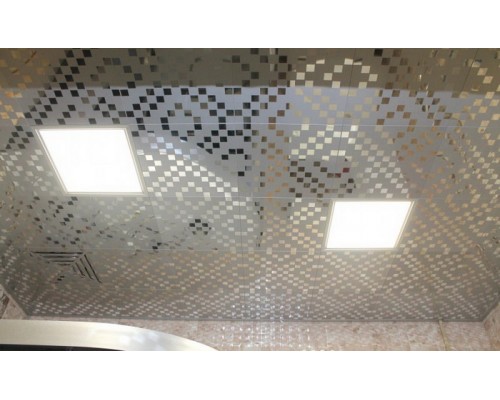 Купить Кассета 300х300мм Cesal B46 Мозайка серебряная со скрытой подвесной системой - Cesal «Цесал»