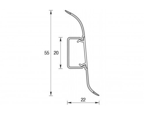 Плинтус идеал 55мм с кабель каналом