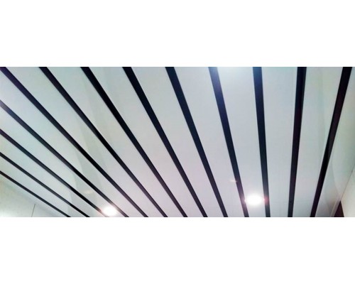 Купить Вставка S-25 Cesal 3305 Черная матовая для реечного потолка S-дизайна, 4м - Cesal «Цесал»