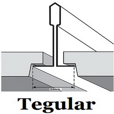Кромка Tegular (плита армстронг выступает от подвесной системы Т-24)